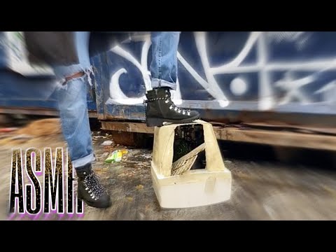 ASMR Bonus Vid 💜 Crushing a Computer with Combat Boots {in the rain}