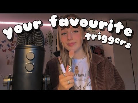 ASMR your favourite triggers | tapping on shoe, leather, mic brushing and glass tapping