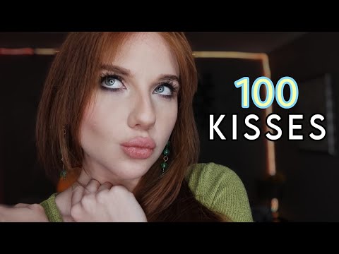 ASMR | Kisses 💋 (stereo, close to camera, finger kisses & kiss painting)