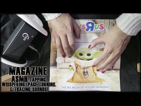 ASMR Magazine Page Turning Flipping Through a Toy  Magazine (ASMR soft spoken + paper sounds) 3dio