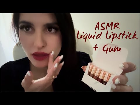 ASMR Gum Chewing Dear Dahlia Liquid Lipsticks Try-On Haul 🫦💄💋