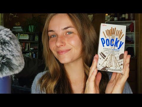 ASMR 💕  COOKIES AND CREAM POCKY and Thrift find Show-and-Tell