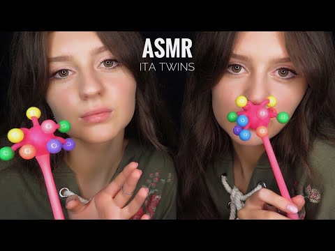 ASMR ITA 🇮🇹 Twins DOUBLE Relax 😴 Triggers, Tapping, Scratching & Slime 😍