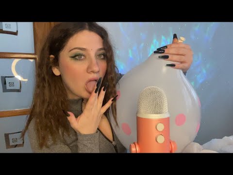 ASMR | Blowing Balloons and Slowly Deflating Them  + Accidental Blow to Pop | Mega squeaks ❤️