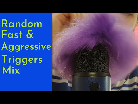 ASMR Random Fast & Aggressive On The Mic Trigger Assortment - Mic Brushing, Mis Scratching & More