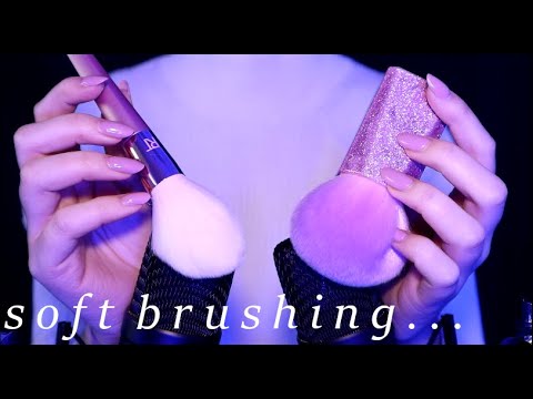 ASMR Soft Mic Brushing with Various Brushes (No Talking)