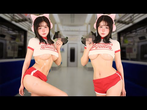 ASMR Two Hot Girl Crush on YOU on Subway | Ear Eating, Licking & Mouth Sound