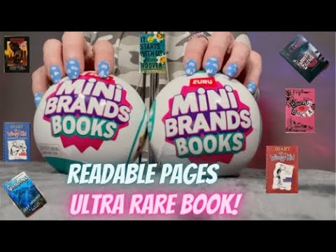 ASMR Gum Chewing Unboxing Mini Brands BOOKS | Ultra Rare Book Inside! | Whispered Reading Of  Pages