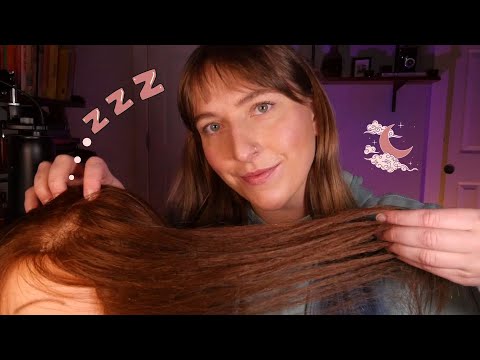 ASMR | BFF Plays w/ Your Hair at a Sleepover 😌🌙 (hair play, hair brushing, chit chatting)
