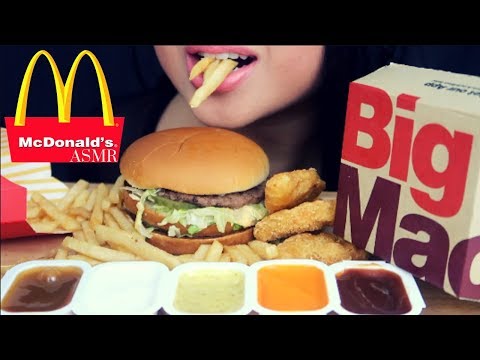 ASMR 🍔 MCDONALDS BIG MAC BURGER MEAL with Nuggets 🍔🍟 No Talking Eating Sounds | Christianna ASMR