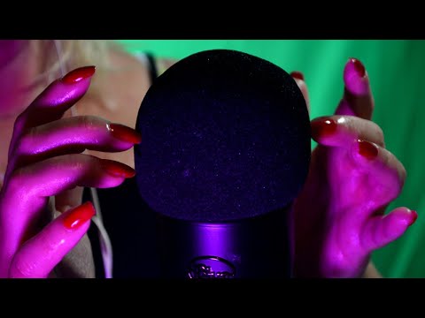 ASMR Windscreen Mic scratching, tapping, squeezing 💖 (thunder in the background)