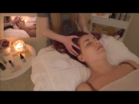 ASMR Soft Spoken Gentle Facial Treatment with rose quartz stone Massage and Scalp Massage