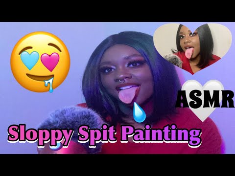 ASMR Sloppy Spit Painting 🤤🎨 That Will Give You Instant Tingles 😴 #asmr #spitpainting #asmrvideo