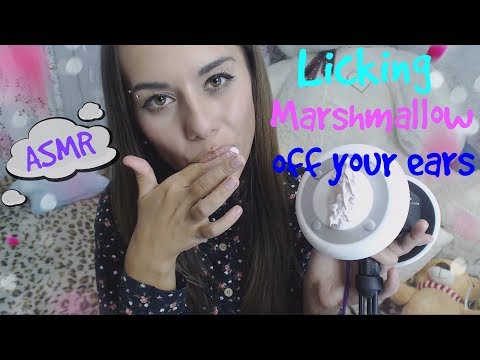 ASMR | Licking Marshmallow off your ears | ASMR HoneyGirl