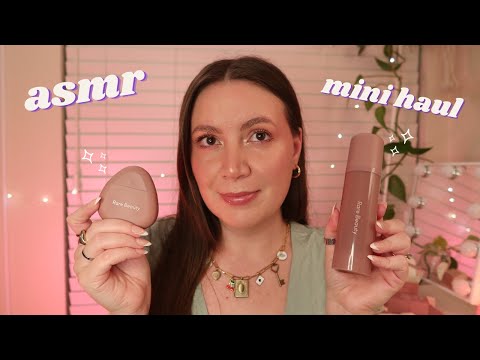 ASMR Mini Haul & Try-On 💕Rare Beauty Find Comfort Collection🌙 Soft-Spoken🌙 Packaging Sounds