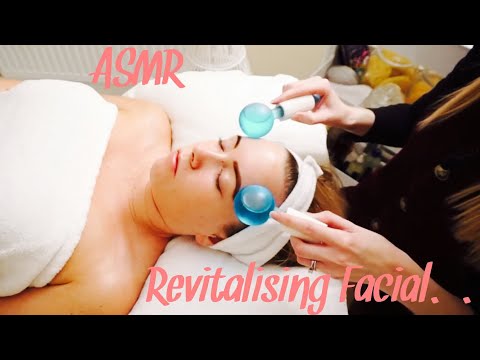 ASMR Revitalising facial with Ice Globes | tapping, head & face massage |  (soft spoken)