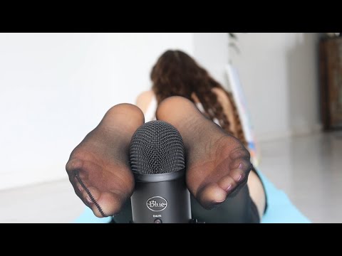 Feet ASMR | nylons, soft & fast rubbing, scratching | Blue Yeti
