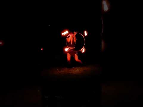 Mesmerizing Hula Hooping with Fire Crackling Sounds❤️‍🔥 ASMR🔥