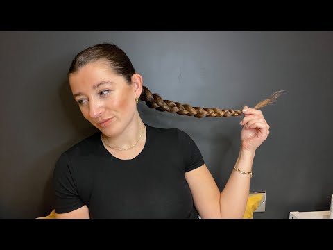 ASMR styling hair tutorial | sleek bun, scrunchies, long plait braid & pony
