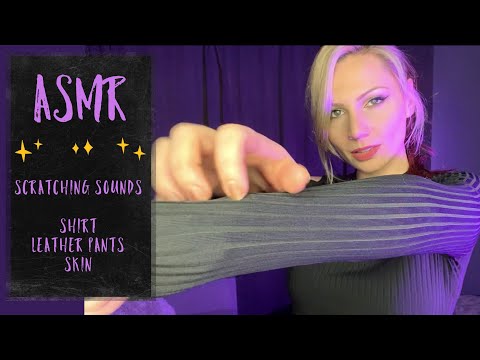 ASMR- Scratching Shirt, Leather Pants, Skin