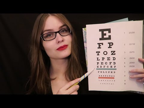 ASMR Eye Exam (eye chart, light, 1 or 2)