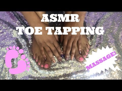ASMR FOOT MASSAGE | TOE AND FOOT TAPPING 👣| TINGLY SEQUIN SOUNDS