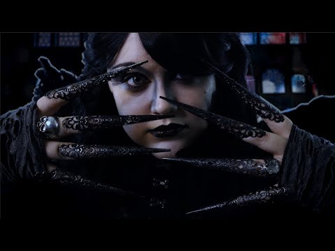 ASMR | The Raven Queen Steals Your Negativity (Plucking, Lens Scratching, Echo, Spooky Ambiance)