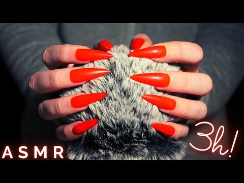 Asmr Mic Scratching - Brain Scratching with Long Nails | Asmr No Talking for Sleep ( 3 Hours Asmr )