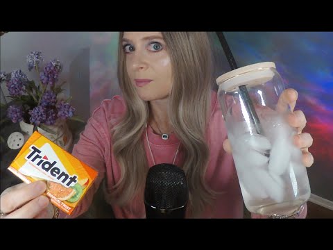 ASMR Gum Chewing Random Facts with Water Drinking | Whispered