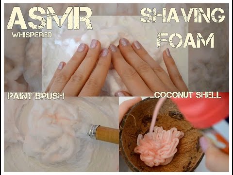 ASMR Shaving Foam, Coconut Shell & Paint Brush . Whispered