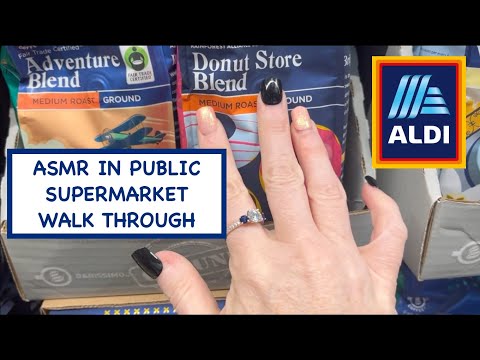 ASMR In Public | ALDI WALK THROUGH w/ Gum Chewing & Whispered Voice Over
