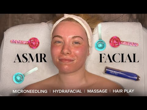 ASMR Facial One Hour Long Special | Face Mask, Microneedling, & Ice Globes
