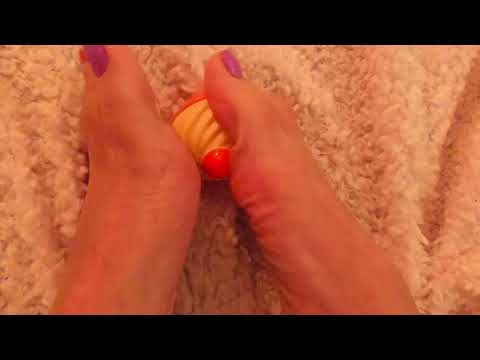 ASMR Feet rolling around with painted toenails