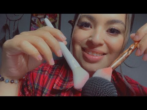ASMR Microphone & face brushing 😴| ASMR Vlogmas Day 22