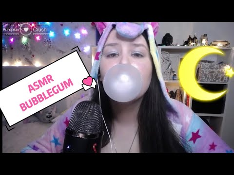 ASMR bubblegum chewing and bubbles popping