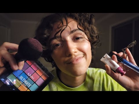ASMR Your Big Brother Does Your Makeup 💄 (personal attention, layered sounds, whispered roleplay)