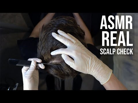 [ASMR] Male Scalp Check Real Person (NO TALKING) Hair Wash & Hair Play Man