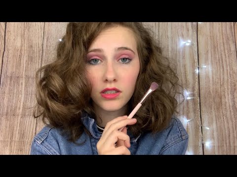 ASMR// 80s Best Friend Does Your Makeup// Gum Chewing+ Accent+ Personal Attention+ Face Touching//