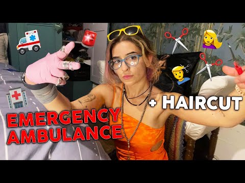 [ASMR] Emergency Ambulance Visit & Haircut ✂️ 🎀 🧼🧴💊 🚨