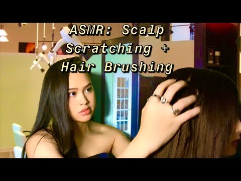 ASMR: Hair / Scalp Massage + Scratching | Hair Brushing | Hair Salon RP | Gum Chewing + Snapping |