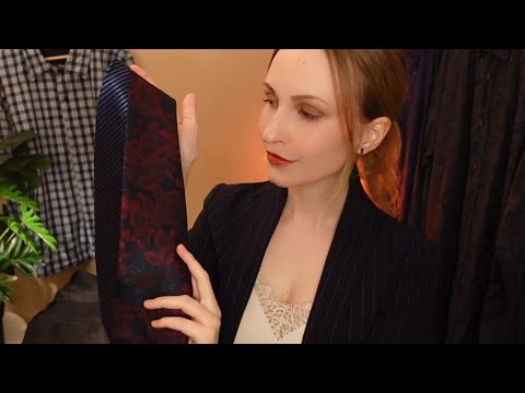 ASMR | Gentlemen's Tie Store on a Rainy day👔 Roleplay (Soft spoken,Personal attention,Fabric sounds)