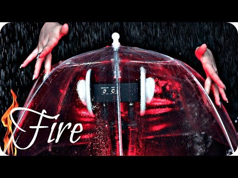 ASMR Fire & Rain Umbrella ☔️ Relaxing 3D Sounds AROUND YOU 🔥 Tapping, Brushing, Sand, Visuals MORE