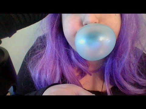 ASMR Chewing Bubble Gum and Blowing Bubbles, Extra Wet Mouth Sounds