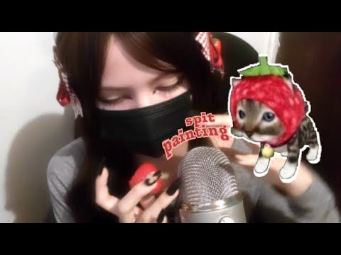 Spit painting pero con una fresita 🍓✧ | ASMR ESPAÑOL