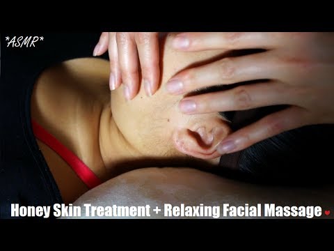 ASMR Facial Massage + Honey Facial Treatment With STICKY SOUNDS + Half Whispering Half NO Talking :)