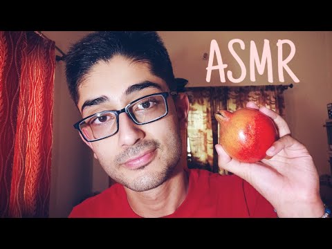 ASMR Facts about Pomegranate (अनार) in Hindi and English 😋 Tingly Eating Sounds