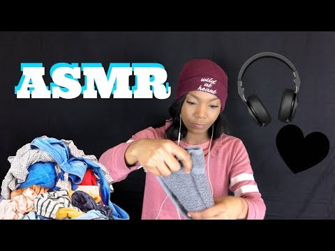 ASMR Folding Laundry | Fabric Sounds | Multiple Triggers! 🔮🎧🖤