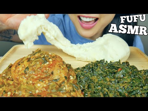 ASMR FUFU, EFO RIRO AND OKRA SOUP (EATING SOUNDS) NIGERIAN FOOD NO TALKING | SAS-ASMR