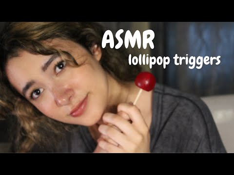 ASMR 🍭 sweet lollipop triggers (mouth sounds, licking, hand movements, whispers)