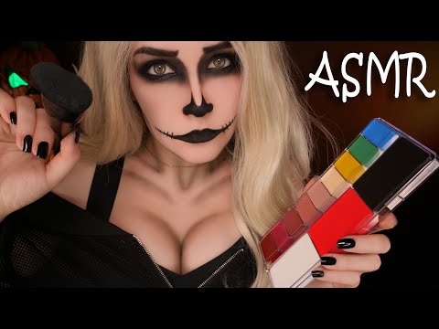 АСМР Макияж скелетика 👻 ASMR Makeup Skeleton on Halloween 🎃